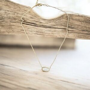 Kendra Scott Gold Necklace with White Oval Pendant